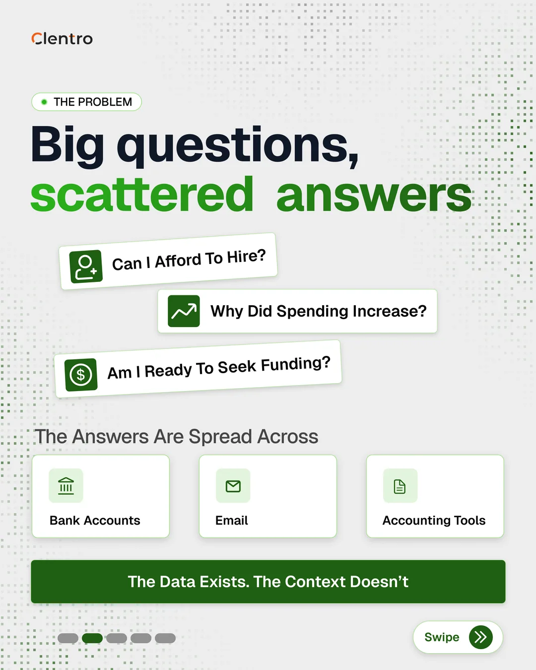 The problem: big questions, scattered answers
