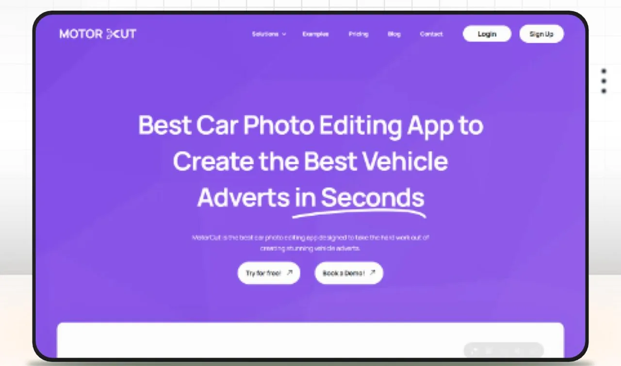 MotorCut landing page